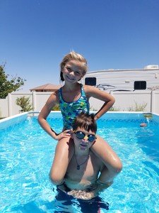 document everyday family life; summer swimming