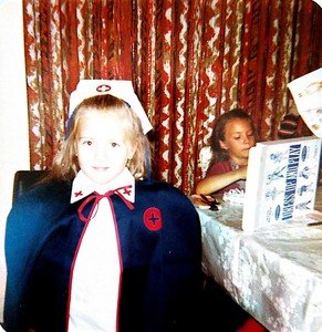 Hilarie in nurse uniform 7th birthday